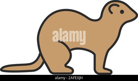 Frettchen Farbe Symbol. Iltis. Isolierte Vector Illustration Stock Vektor