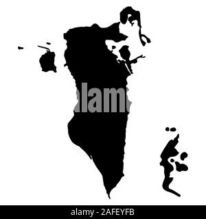 Bahrain Map Silhouette Vektor Illustration EPS 10 Stock Vektor