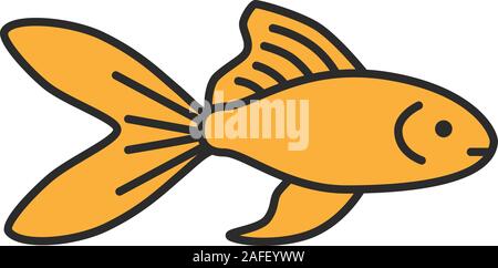 Aquarium Goldfische Farbe Symbol. Fishbowl pet. Isolierte Vector Illustration Stock Vektor