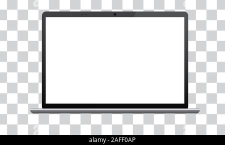 Realistische dunklen Laptop mock up. Isometrische Vorderansicht mit Tastatur und leeren Bildschirm. Stock Vektor