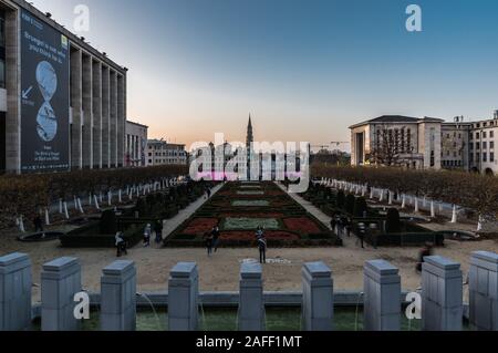 Sonnenuntergang an einem heißen Tag am "Mont des Arts" (Brüssel) Stockfoto