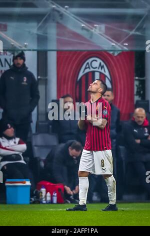 Mailand, Italien. 15 Dez, 2019. Suso (ac mailand in Mailand vs Sassuolo, italienische Fußball Serie A Männer Meisterschaft in Mailand, Italien, 15. Dezember 2019 Quelle: Unabhängige Fotoagentur/Alamy leben Nachrichten Stockfoto