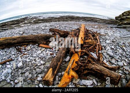 Plage de Viviers Basken Basken Fischteichen Strand, Urugne, Pyrénées-Atlantiques, Frankreich Stockfoto