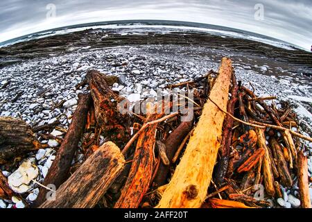 Plage de Viviers Basken Basken Fischteichen Strand, Urugne, Pyrénées-Atlantiques, Frankreich Stockfoto