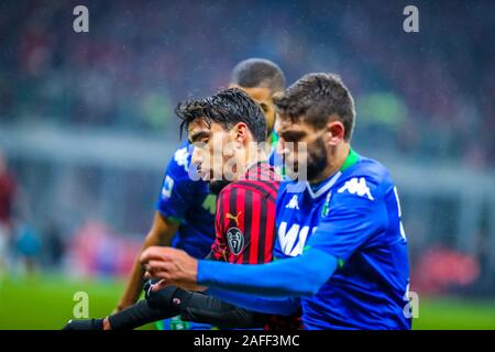 Mailand, Italien. 15 Dez, 2019. Lucas paqueta (ac mailand) in Mailand vs Sassuolo, italienische Fußball Serie A Männer Meisterschaft in Mailand, Italien, 15. Dezember 2019 - LPS/Fabrizio Carabelli Credit: Fabrizio Carabelli/LPS/ZUMA Draht/Alamy leben Nachrichten Stockfoto