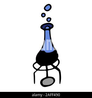 Cartoon doodle Lampe in Brand. Weißem Hintergrund Vektor illustration Stock Vektor