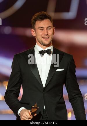 Baden Baden, Deutschland. 15 Dez, 2019. Athletik Weltmeister Niklas Kaul nimmt seine portsman's des Jahres'. Quelle: Patrick Seeger/dpa/Alamy leben Nachrichten Stockfoto