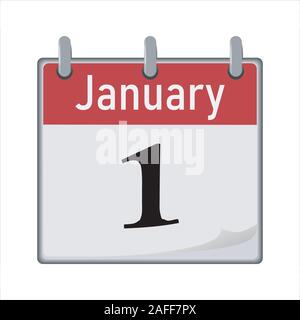 Symbol "Kalender" ist die erste Zahl des Monats. Stock Vektor