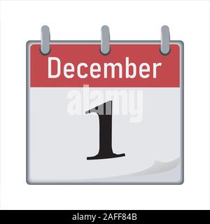 Symbol "Kalender" ist die erste Zahl des Monats. Stock Vektor