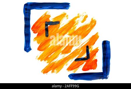 Abstrich, Linien, ein paar Anschläge durch eine Bürste. Stockfoto