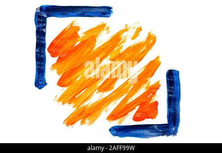 Abstrich, Linien, ein paar Anschläge durch eine Bürste. Stockfoto