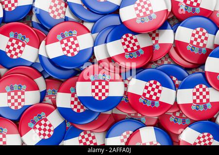 Abzeichen mit Flagge von Kroatien, 3D-Rendering Stockfoto