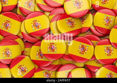 Abzeichen mit Flagge Spaniens, 3D-Rendering Stockfoto