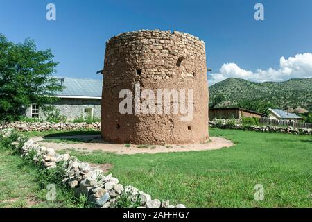 Historische Torreon (1850s), Lincoln State Monument, New Mexiko USA Stockfoto