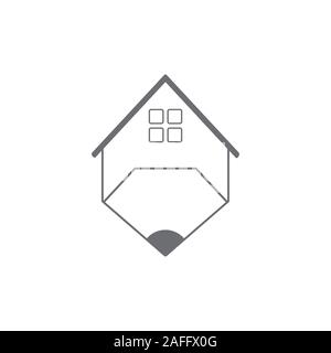 Bleistift home Symbol logo Vektor Stock Vektor