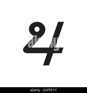 Nummer 24 einfache geometrische Design Vector Stock Vektor