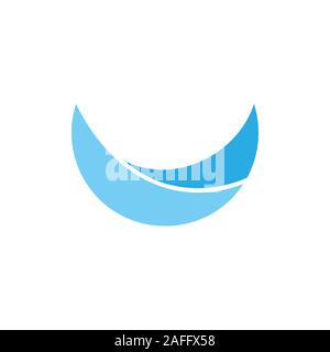 Einfache blaue Welle geometrische logo Vektor Stock Vektor