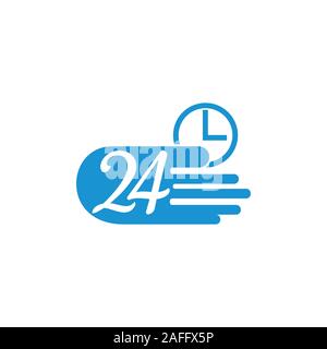 24 Stunden schnelle Lieferung Service Symbol Vektor Stock Vektor