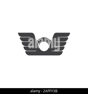 Flügel einfaches Design logo Vektor Stock Vektor
