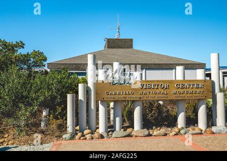 San Diego, Kalifornien/USA - August 13, 2019 Cabrillo National Monument Visitor Centre, der Bucht von San Diego, Kalifornien South Coast Stockfoto