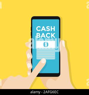 Cash Back oder Geld Erstattung Konzept. Vektor Stock Vektor