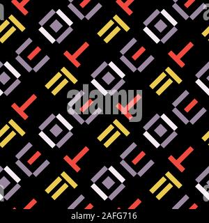 Vektor nahtlose Muster. Retro geometrische Formen. Buntes Mosaik Kulisse. Geometrische hipster retro Hintergrund für Geschenkpapier, Paket und Poster Stock Vektor
