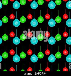 Nahtlose Hintergrund mit bunten Weihnachtskugeln. Vector Illustration. Stock Vektor