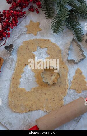 Traditionelle deutsche Linzer Cookies Stockfoto