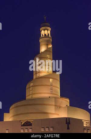 Die Spirale Turm von Sheikh Abdulla Bin Zaid Al Mahmoud Islamischen Kulturzentrum, Doha, Qatar Stockfoto