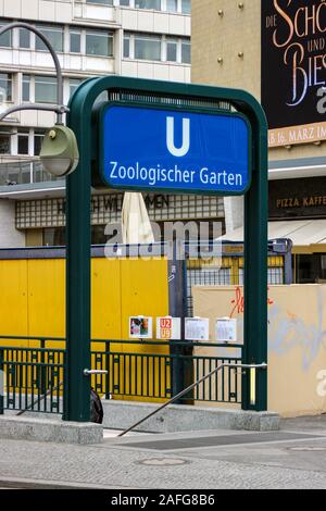 Zoologischer Garten, U-Bahnhof in Berlin, Deutschland Stockfoto