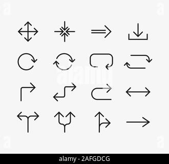 Linie Pfeil einstellen. Vector Illustration, flache Bauweise Stock Vektor