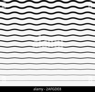 Wellenförmige horizontale Linien auf. Vector Illustration, flache Bauform. Stock Vektor