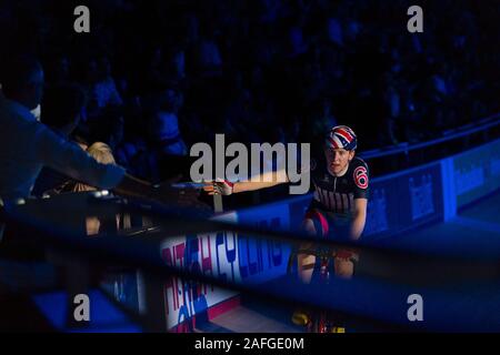 Der fünfte Tag der Londoner sechs Tag, Lee Valley Velodrom, Abercrombie Straße, Queen Elizabeth Olympic Park, London, Großbritannien Stockfoto