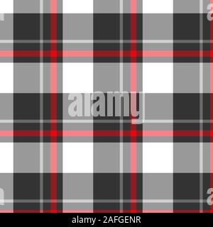 Schottischen plaid Schwarz und Weiß nahtlose karierten Vektor Muster. EPS 10. Stock Vektor