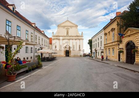 Die Kirche St. Katharina in Zagreb, Kroatien. Stockfoto