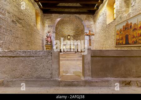 Die Baska Tafel in der Kirche von St. Lucia in Jurandvor auf der Insel Krk, Kvarner, Kroatien Stockfoto