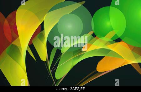 Fraktal Bild: schöne bunte leuchtende Bälle verschiedener Größe. Stockfoto