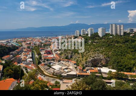 Panoramablick auf die Stadt Rijeka, Kvarner, Kroatien Stockfoto