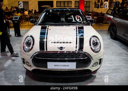 Nonthaburi, THAILAND, Dezember 2018: Mini Clubman auf Anzeige in Bangkok International Motor Expo 2018 Impact Arena Ausstellung Muangthong Thani Stockfoto