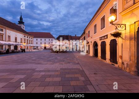 Hauptplatz von König Tomislav in der Stadt Varazdin, Kroatien Stockfoto