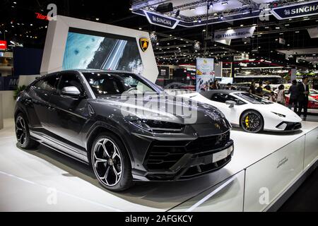 Nonthaburi, THAILAND, Dezember 2018: Stand Lamborghini auf Anzeige in Bangkok International Motor Expo 2018 Impact Arena Ausstellung Muangthong als Stockfoto
