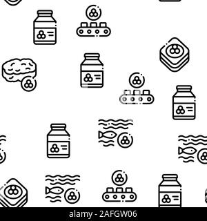 Kaviarersatz Meeresfrüchte Produkt nahtlose Muster Vektor Stock Vektor