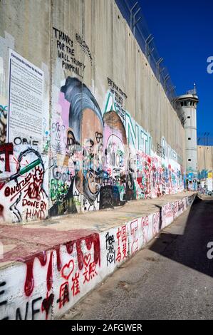 Jerusalem Israel. Der West Bank Trennmauer in Bethlehem Stockfoto