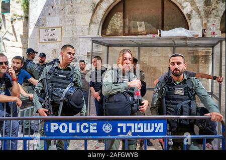 Jerusalem Israel. Sicherheit Polizei in der Altstadt Stockfoto