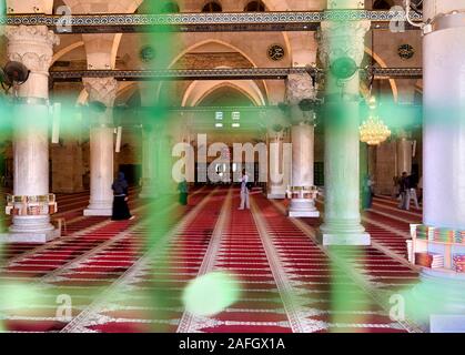 Jerusalem Israel. Das Innere der Al Aqsa Moschee Stockfoto