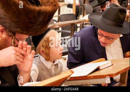 Jerusalem Israel. Orthodoxe Juden beten an der Klagemauer Stockfoto