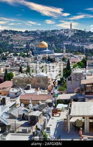 Jerusalem Israel. Aussichtspunkt auf die Altstadt Stockfoto