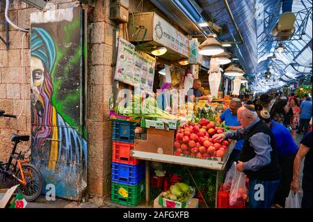 Jerusalem Israel. Mahane Yehuda Markt Stockfoto