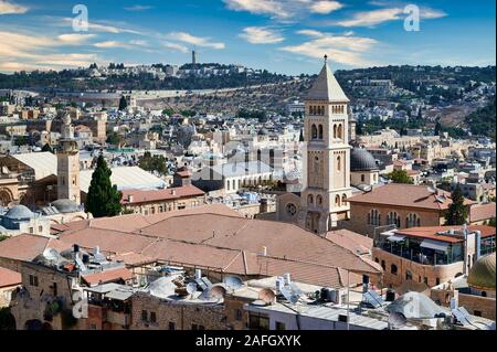 Jerusalem Israel. Aussichtspunkt auf die Altstadt Stockfoto