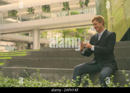 Geschäftsmann lebt seinen Alltag in Bangkok, Thailand Stockfoto